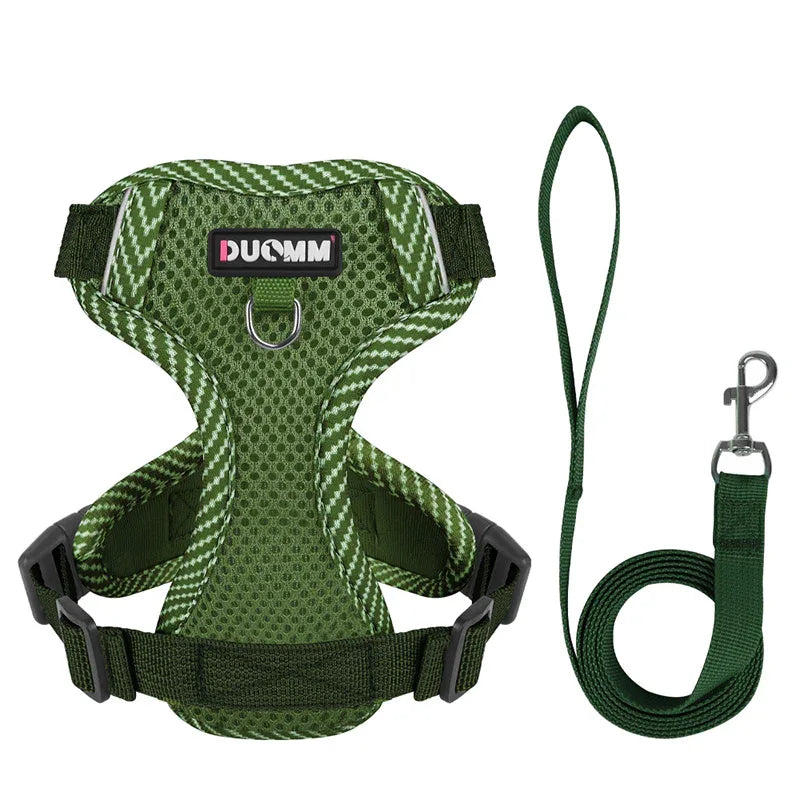 Dog Harness and Lead Set Breathable Mesh Reflective No-Pull Small Puppy Adjustable Vest | Koossa