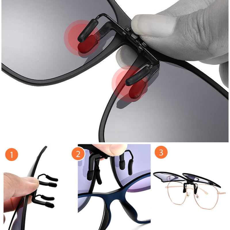 Polarised Clip-On Sunglasses Attachment for Prescription Glasses — UV Protection & Glare Reduction | Koossa