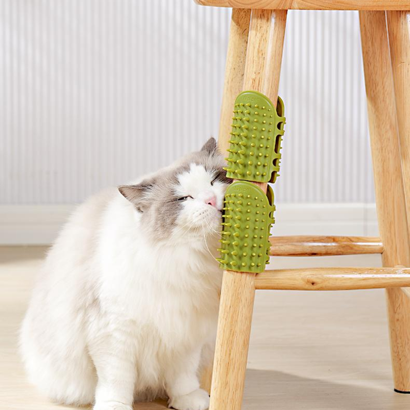 Cat Self-Grooming Brush Silicone Furniture Wrap Cactus Massage Deshedding Leg Post Scratcher Hand Glove Indoor | Koossa