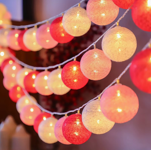 Cotton Ball String Lights, USB or Battery Powered Fairy Lights for Bedroom, Living Room, Nursery, Party & Covered Patio Decor | Lonoma