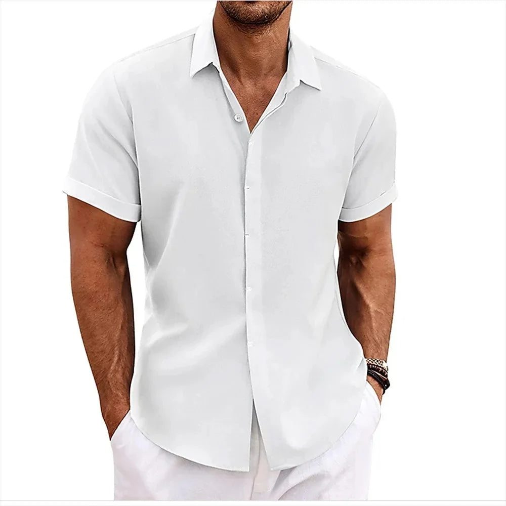 Men's Linen Short Sleeve Shirt — Relaxed Fit Summer Shirt for Casual Wear & Weekend Occasions | Koossa