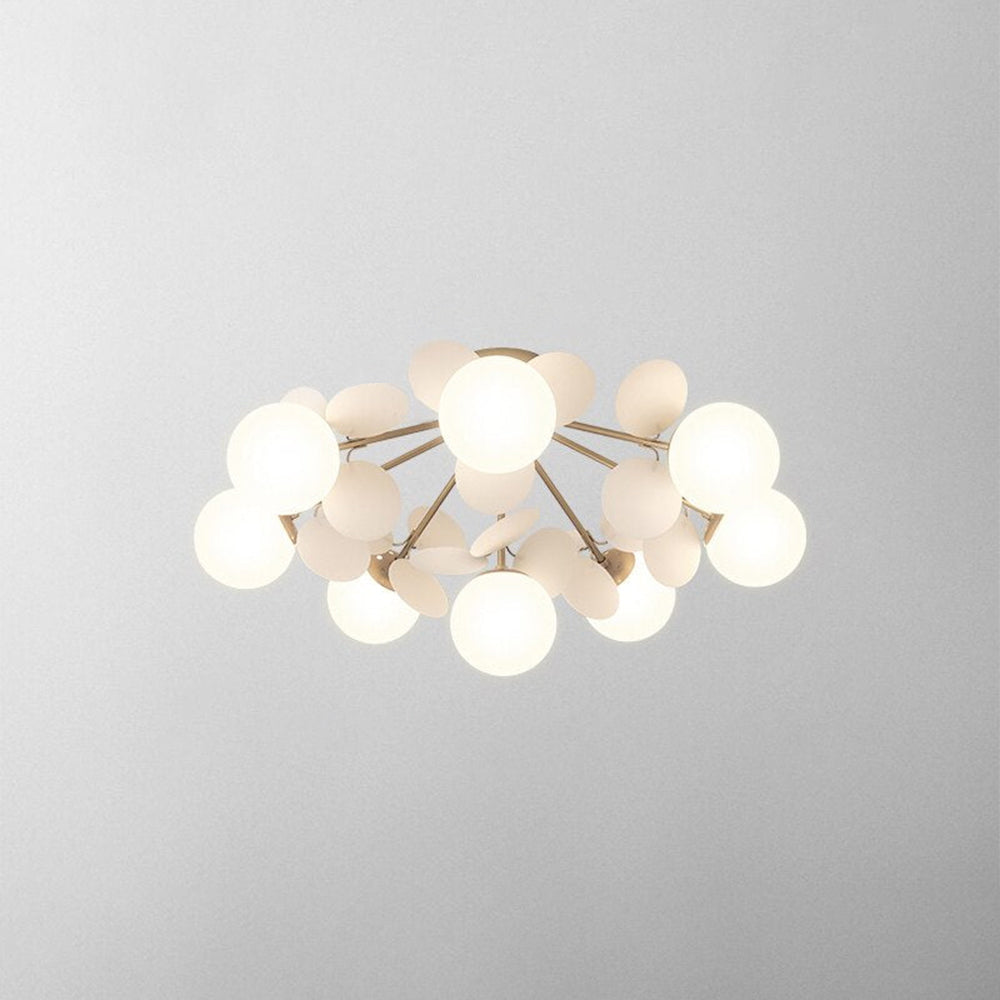 Floral Branch Ceiling Light Fixture Multi-Arm Glass Flower Chandelier Modern Botanical Flush Mount for Dining Room Bedroom Kitchen | Lonoma