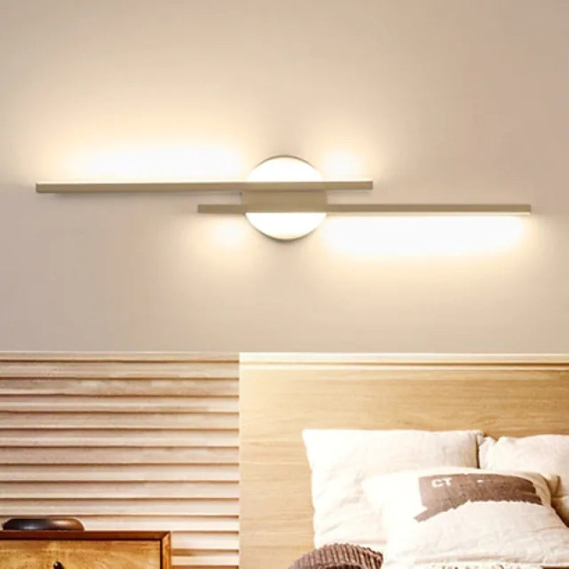 Contemporary Metal LED Wall Sconce with Disc Accent, Hardwired Indoor Light Fixture for Bedrooms, Hallways, and Modern Living Spaces | Lonoma