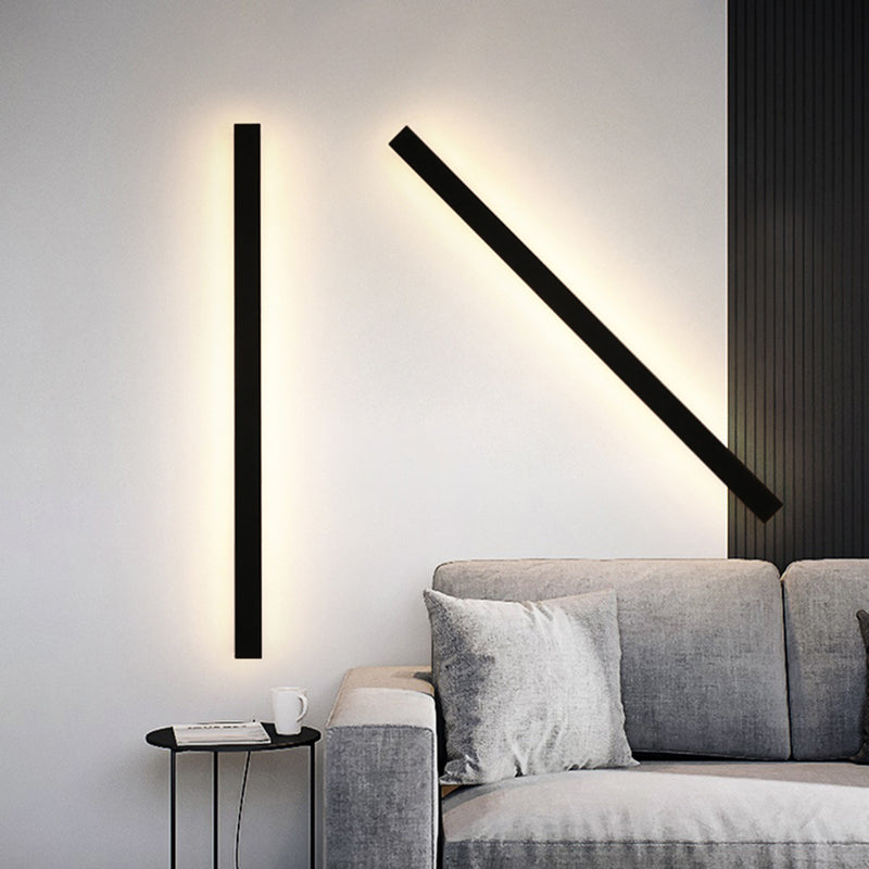 Applique murale LED extérieure verticale noire aluminium IP65 30–200 cm façade jardin allée éclairage moderne | Koossa