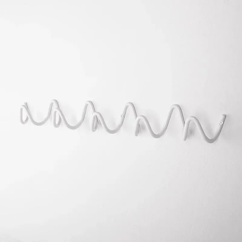 Wall-Mounted Coat Rack with Wave Design — Metal Hook Organizer for Entryway, Bedroom & Hallway | Lonoma