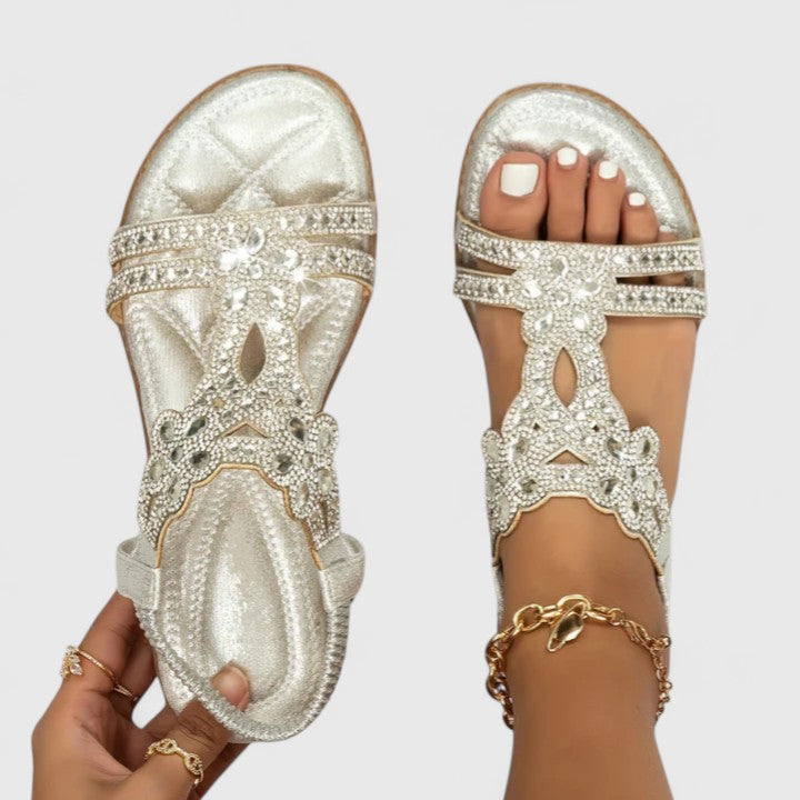 Women's Beaded Orthopedic Sandals | Supportive Comfort Footwear with Decorative Detail | Lightweight Summer Sandals for All-Day Wear | Koossa