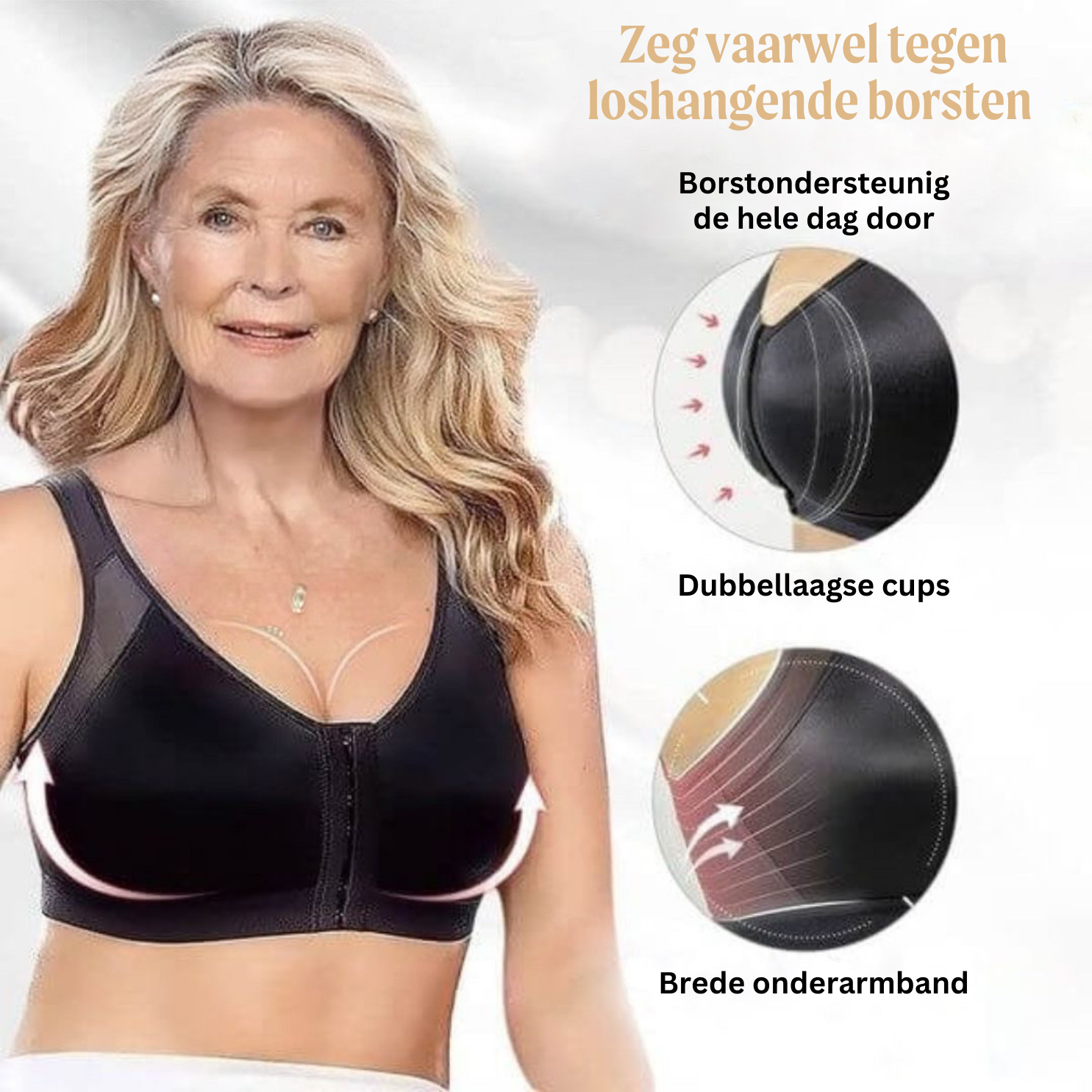 Women's Posture-Correcting Front-Fastening Wireless Bra — Everyday Comfort & Back Support for Mature Women | Koossa