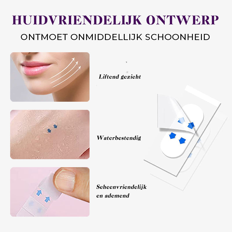 Bandes Lissantes Transparentes Visage 40 Pièces – Effet Lifting Naturel Anti-Rides Contour V Discret Soins | Koossa
