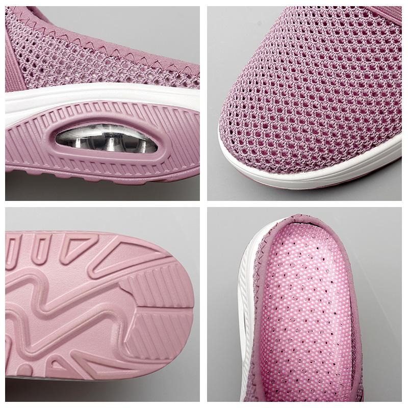 Women's Cushioned Orthopaedic Walking Trainers — Breathable Mesh Slip-On Shoes with Air Cushion Support | Koossa