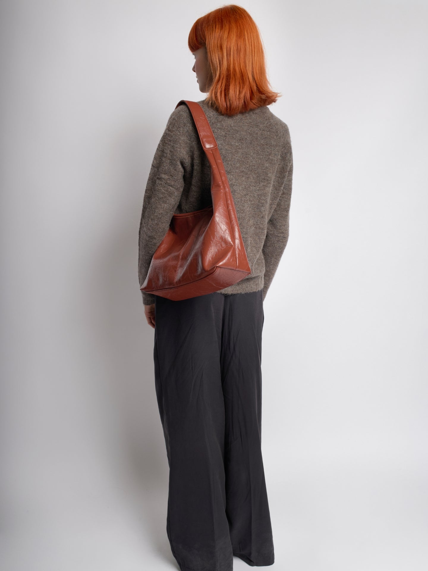 Soft Leather-Effect Tote Bag in Black with Matching Pouch | Spacious Everyday Shoulder Bag with Compartments | Koossa
