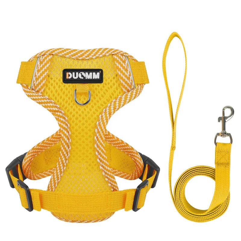 Dog Harness and Lead Set Breathable Mesh Reflective No-Pull Small Puppy Adjustable Vest | Koossa
