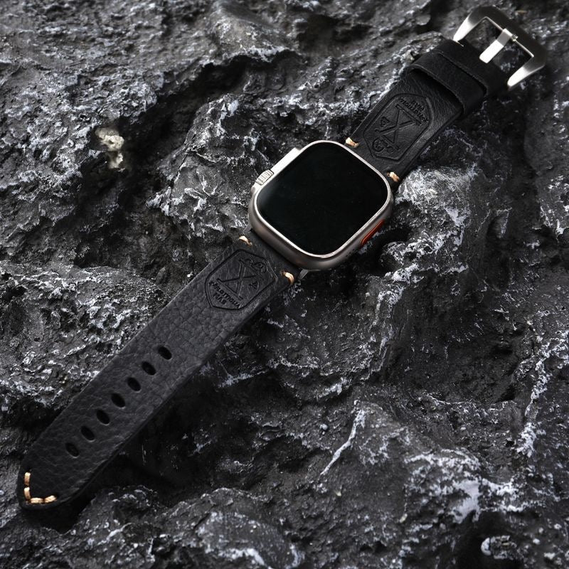Vintage Apple Watch Strap with Stainless Steel Adapters — Handcrafted Watch Band for Everyday Wear | Koossa