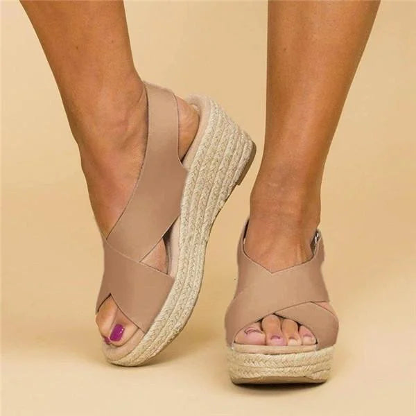 Women's Wedge Espadrilles — Comfortable Summer Sandals with Elastic Straps for All-Day Wear | Koossa