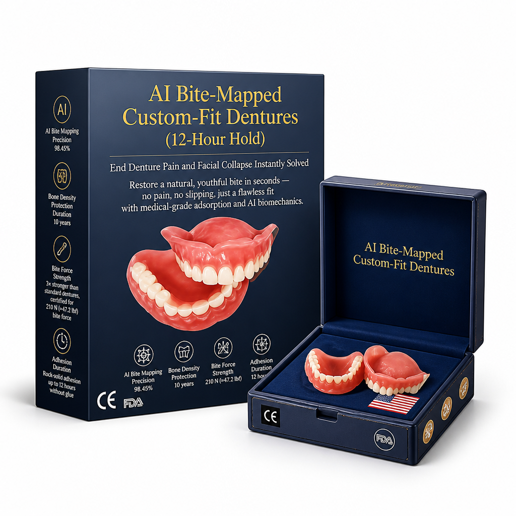 Precision-Molded Denture Set for Secure All-Day Wear – Upper & Lower False Teeth with Natural Pearl White Finish | Lonoma