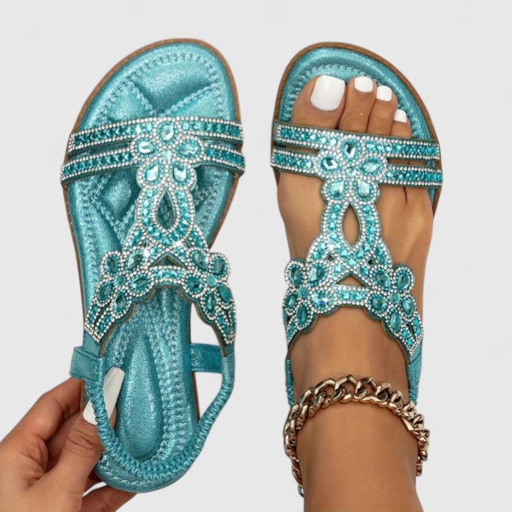 Women's Beaded Orthopedic Sandals | Supportive Comfort Footwear with Decorative Detail | Lightweight Summer Sandals for All-Day Wear | Koossa