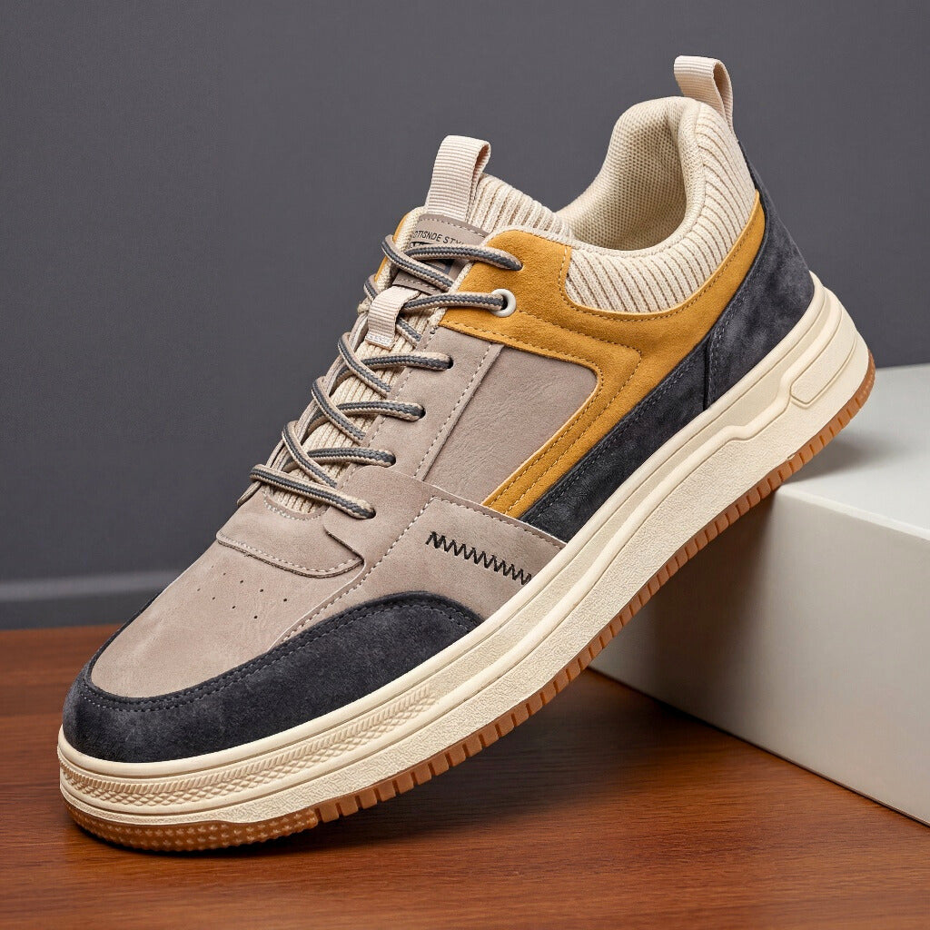 Men's Low-Top Sneakers with Suede Panels and Pull Tab – Everyday Comfort Shoes for Walking, Streetwear & Casual Wear | Lonoma