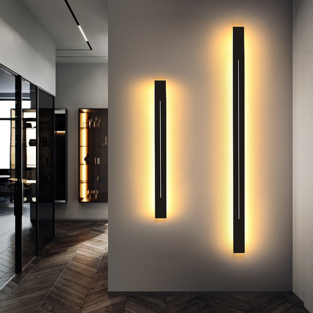 Linear LED Wall Sconce, Modern Black or Gold Metal Hardwired Wall Light for Living Room, Bedroom, Hallway, Entryway & Dining Area | Lonoma