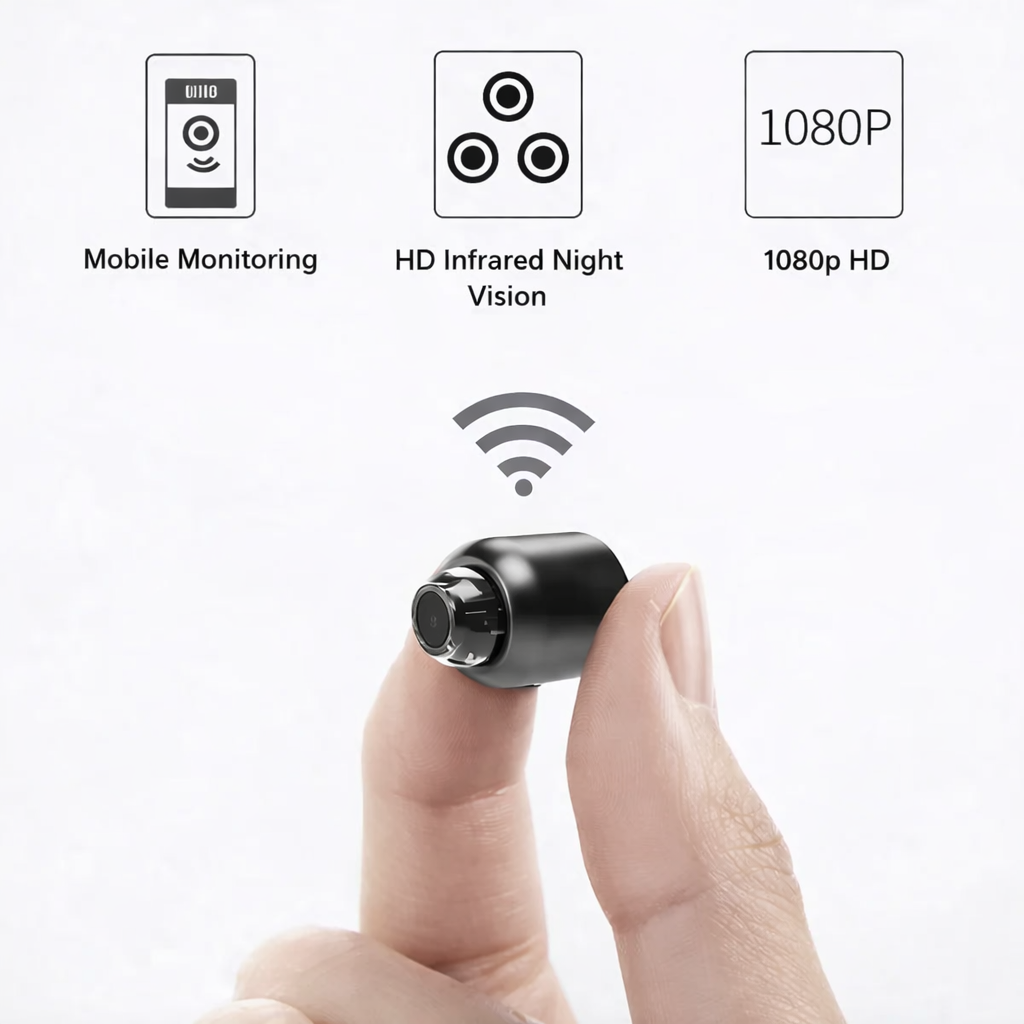 Caméra de surveillance Wi-Fi compacte full HD 1080p avec vision nocturne et détection de mouvement intérieur | Koossa