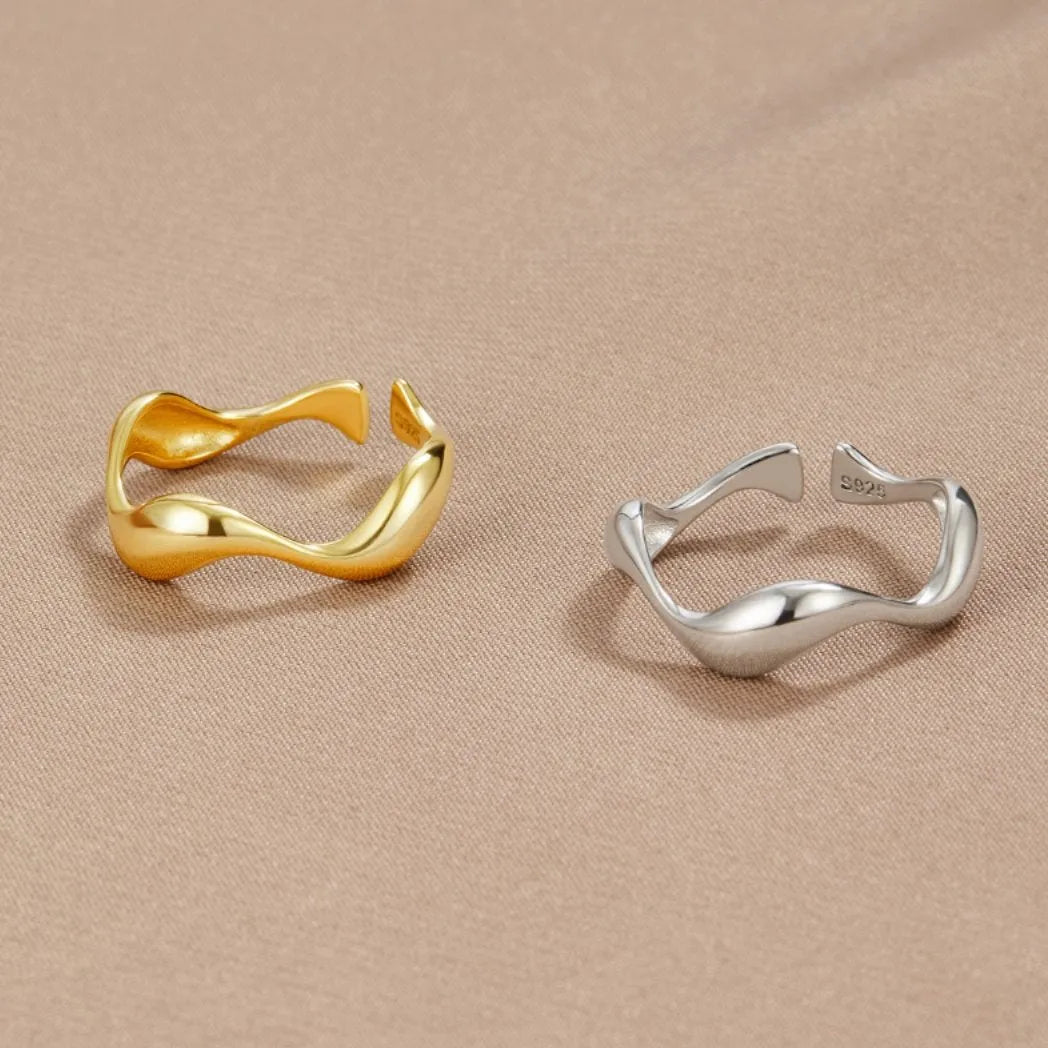 Women's Adjustable Ocean-Inspired Minimalist Ring — Elegant Everyday Jewellery for All Occasions | Koossa