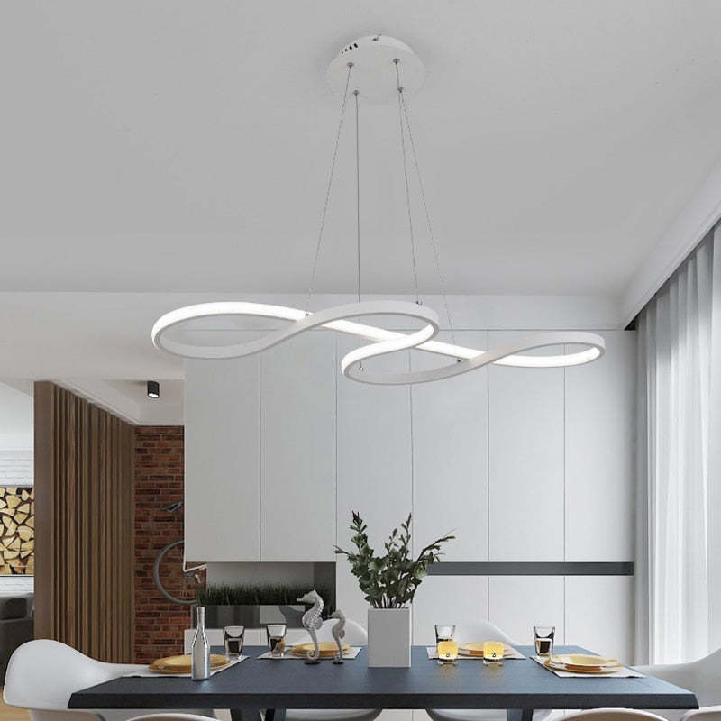 Musical Note LED Pendant Light Adjustable Metal Fixture Black White Gold Dining Room Living Room Kitchen Island Modern Decor | Lonoma