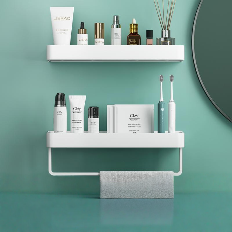Adhesive Shower Shelf No-Drill Stainless Steel Bathroom Organizer 12 16 or 20 Inch Wall Caddy Towel Rack Option Storage for Shampoo Soap | Lonoma