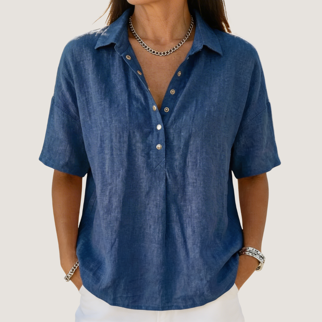 Lightweight Cotton Button-Through Collared Shirt in Seven Versatile Shades | Koossa