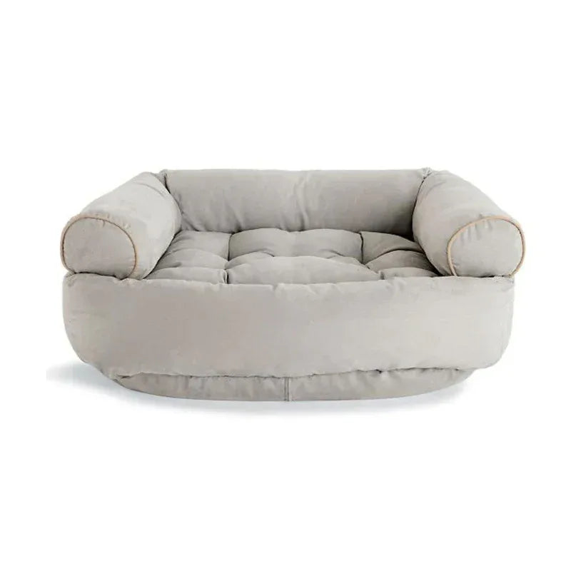 Dog Bed Orthopaedic Calming Raised Edges Washable Cover Sofa Style Grey Navy Cream Anti-Anxiety Nest Cushion Pet Couch | Koossa