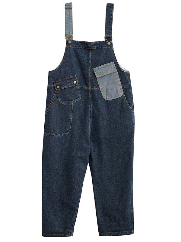Women's Relaxed Denim Jumpsuit with Adjustable Straps — Casual All-in-One Outfit for Everyday Wear & Weekend Style | Koossa