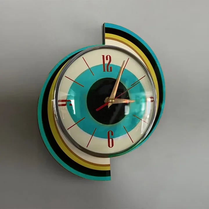 Sunburst Wall Clock 16 in, Silent Battery Operated Mid-Century Modern Decorative Clock for Living Room, Bedroom, Office & Entryway | Lonoma