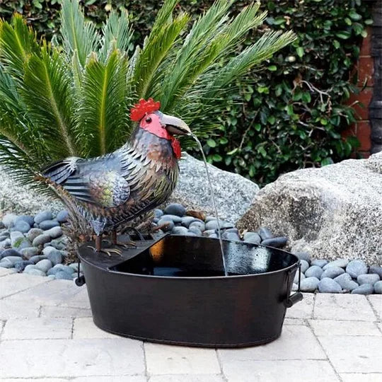 Fontaine de Jardin Décorative avec Figurine Animale en Polyrésine et Pompe Intégrée pour Terrasse et Extérieur | Koossa