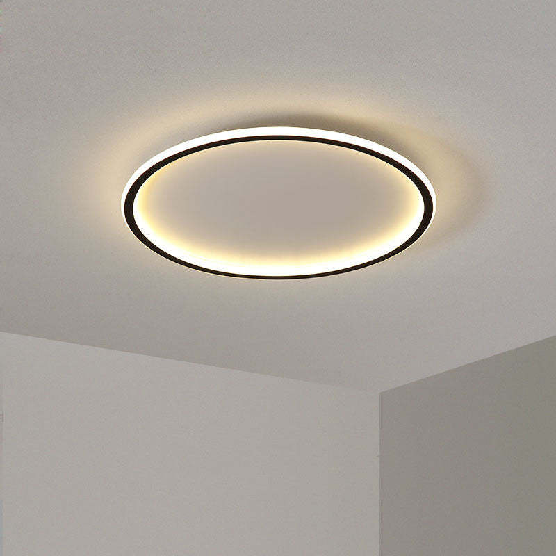 Round Flush Mount Ceiling Light Fixture LED Dimmable Metal Acrylic Shade Hardwired Modern Overhead Lighting for Bedroom Hallway Kitchen | Lonoma