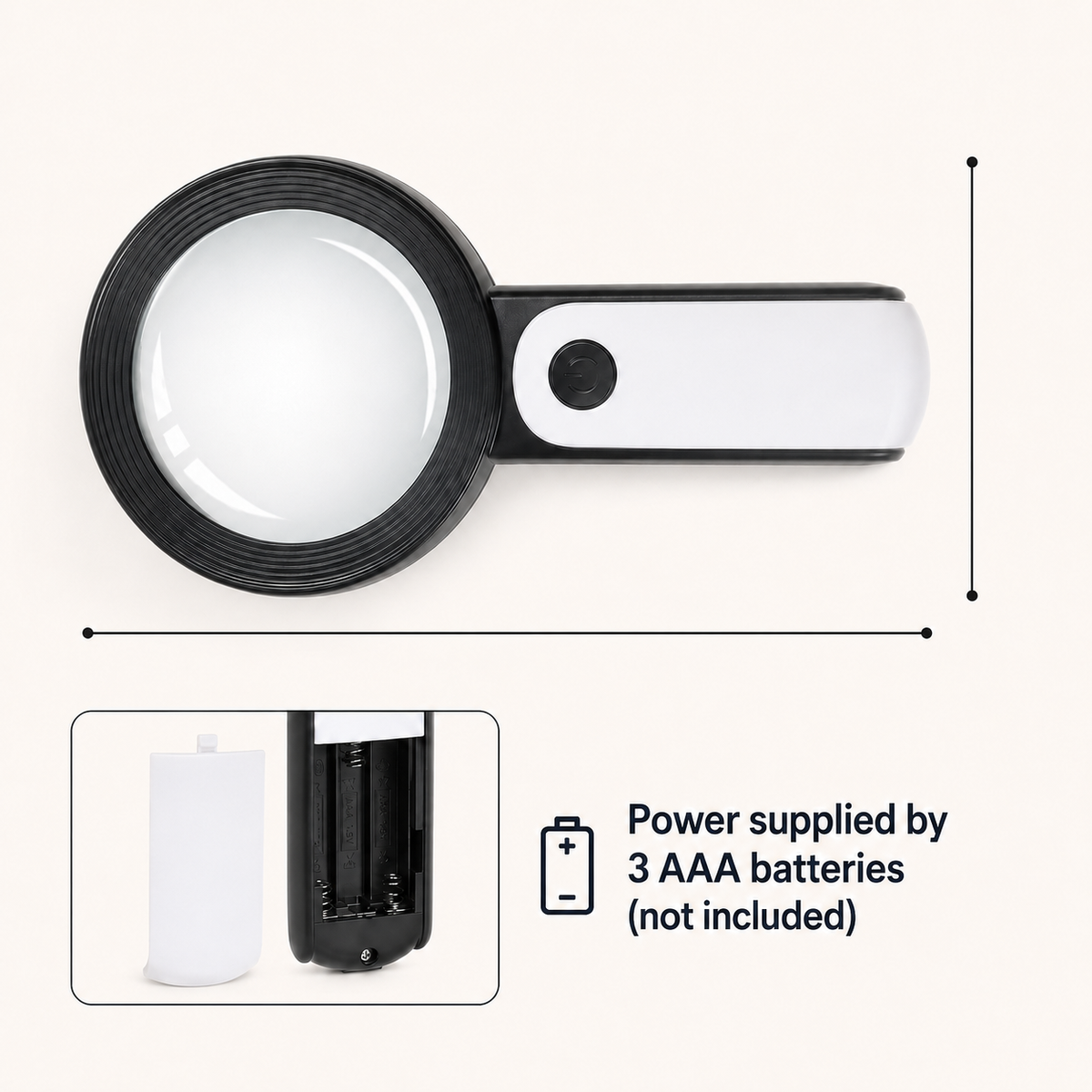 Illuminated Handheld Magnifier with 30X Optical Zoom for Reading, Crafts, Inspection | Vision Aid Tool for Seniors | Lonoma