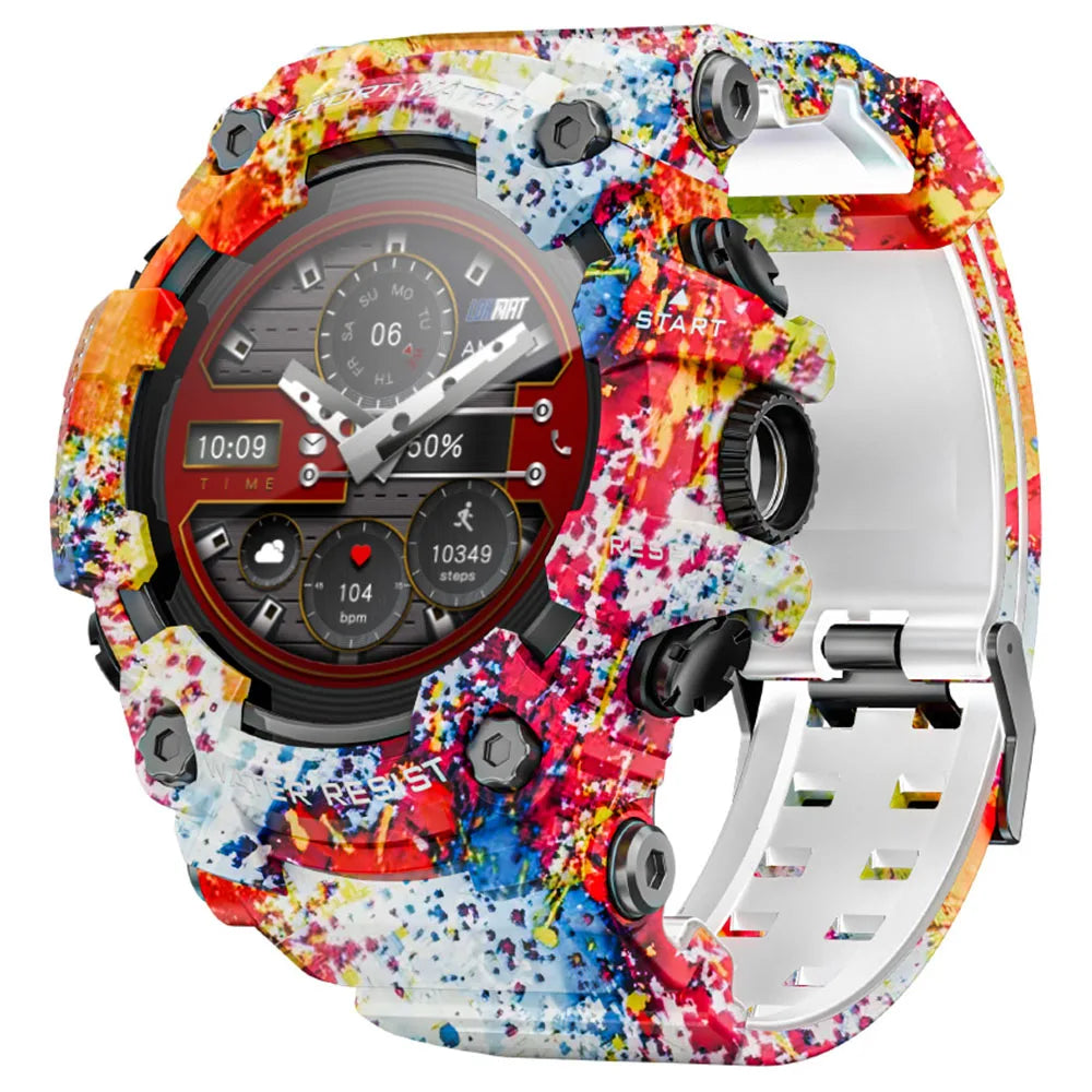 Rugged Fitness Smartwatch 1.32-Inch Touchscreen IP68 Waterproof 100+ Sport Modes Bluetooth Calling Heart Rate Sleep Monitor 15-Day Battery | Lonoma