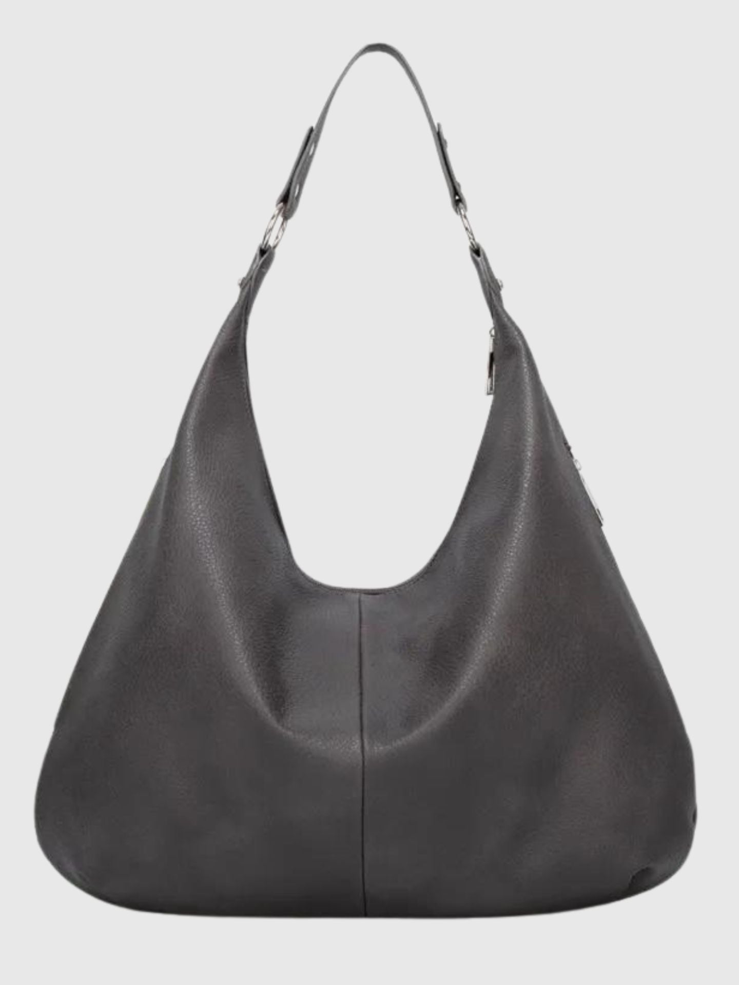 Slouchy Hobo Bag in Vegan Leather with Metal Ring Details – Spacious Everyday Shoulder Bag with Zip Compartments | Koossa