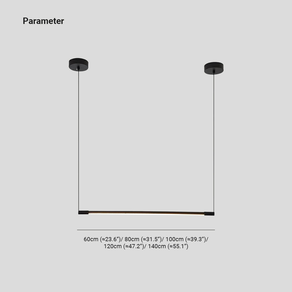 Linear LED Ceiling Fixture, Black Metal & Acrylic, Hardwired Hanging Lamp for Dining Room, Kitchen Island & Bedroom | Lonoma