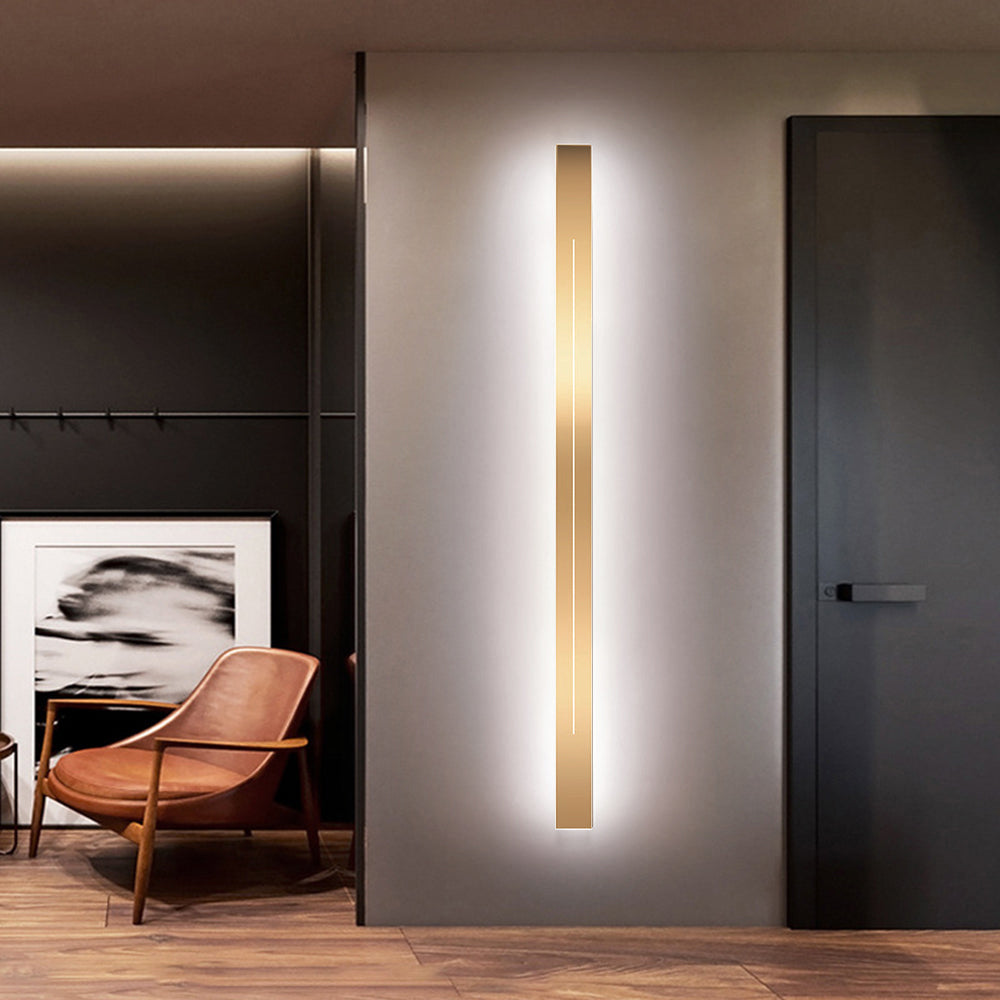 Linear LED Wall Sconce, Modern Black or Gold Metal Hardwired Wall Light for Living Room, Bedroom, Hallway, Entryway & Dining Area | Lonoma