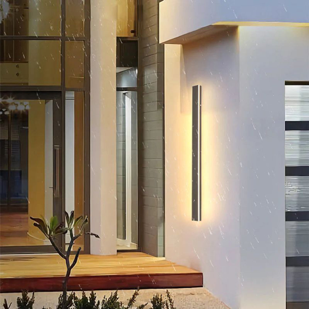 Outdoor Wall Light Fixture IP65 Waterproof Linear LED Strip Black Cement Gray 12-79 Inch Motion Sensor for Patio Porch | Lonoma