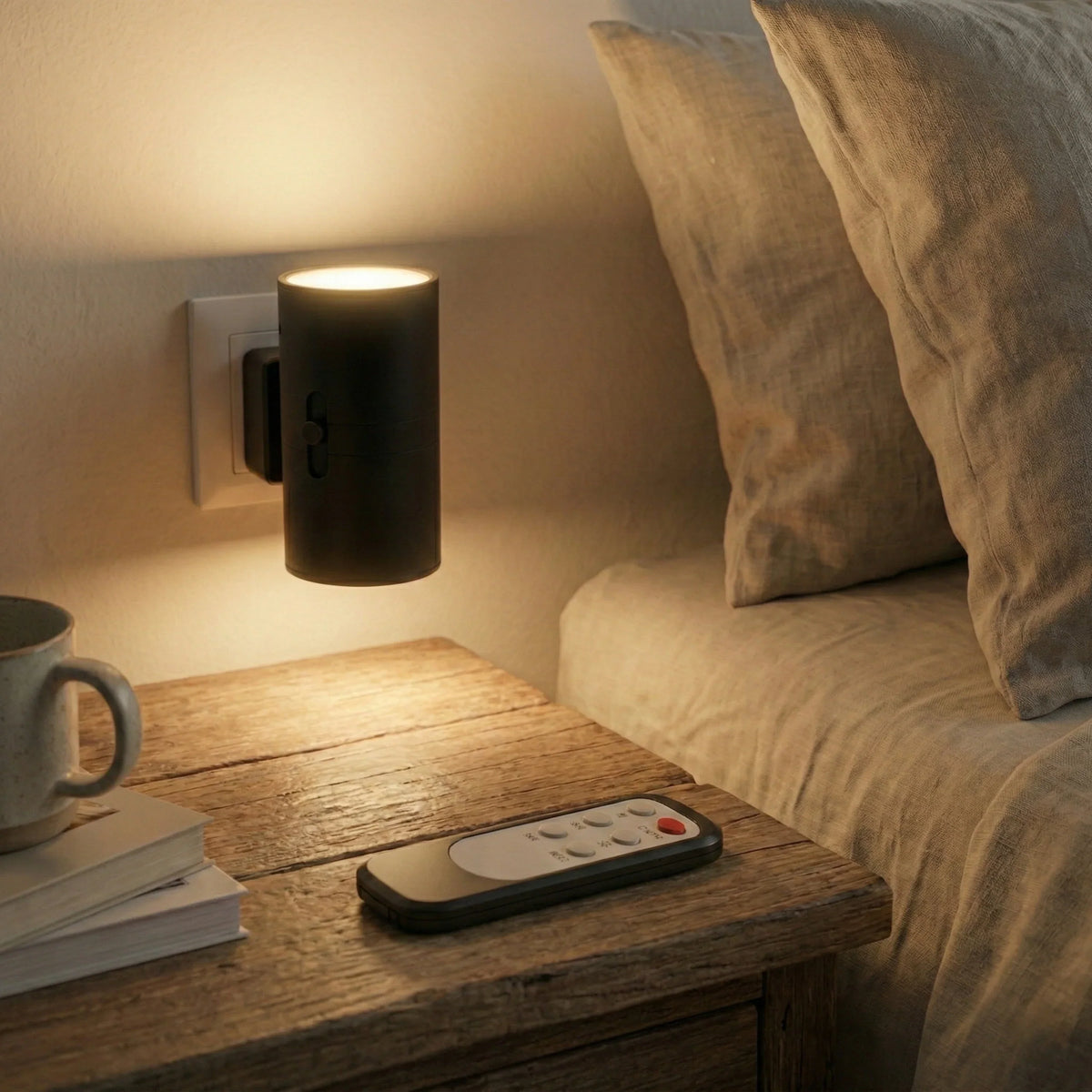 Plug-In LED Night Light with Motion Sensor & Dimmer – Automatic Dusk-to-Dawn Lamp for Hallway, Bedroom & Bathroom | Lonoma