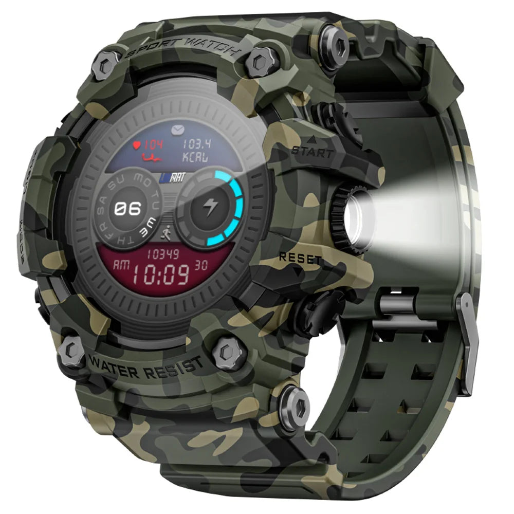 Rugged Fitness Smartwatch 1.32-Inch Touchscreen IP68 Waterproof 100+ Sport Modes Bluetooth Calling Heart Rate Sleep Monitor 15-Day Battery | Lonoma