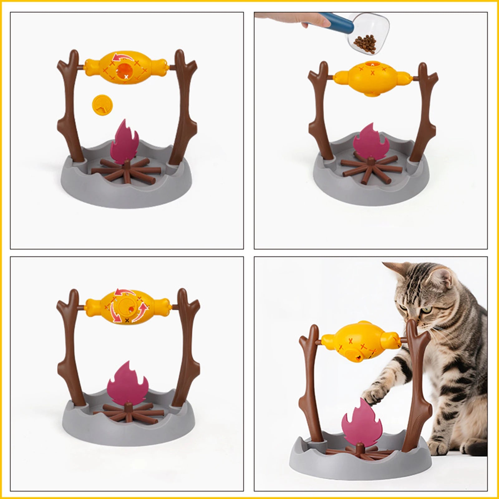 Cat Toy Slow Feeder Rotating Food Dispenser Interactive Puzzle Treat Spinner Adjustable 30cm | Koossa