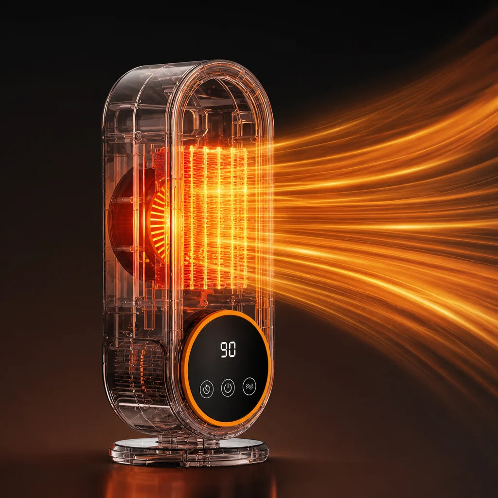 Portable Ceramic Space Heater with Tip-Over Protection, Touch Controls & Thermostat for Bedroom, Office, Desktop | Lonoma