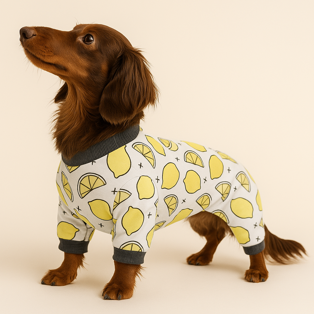Dog Pyjamas Jumpsuit Printed Cotton Dachshund Onesie Four-Leg Suit Soft Warm Indoor Sleepwear Small Dog Loungewear Cosy | Koossa