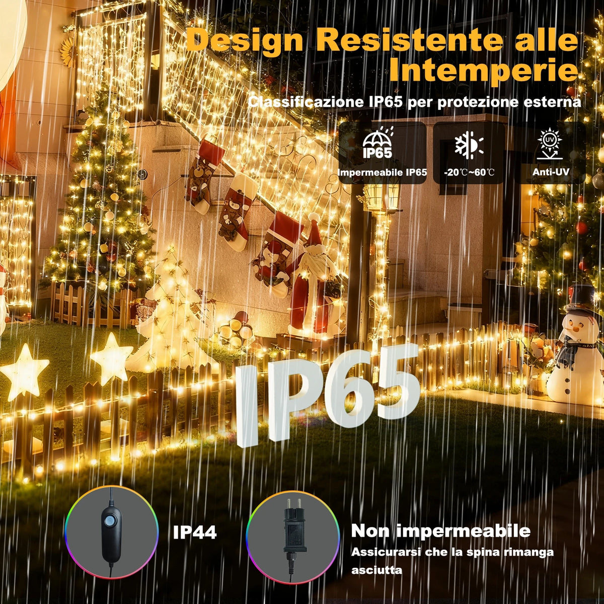 Outdoor LED Icicle String Lights – 200-1800 LEDs, 16.4-147.6 ft, App & Dimmer, 17 Modes, Music Sync, Timer, IP65 Waterproof, Dual Color | Lonoma