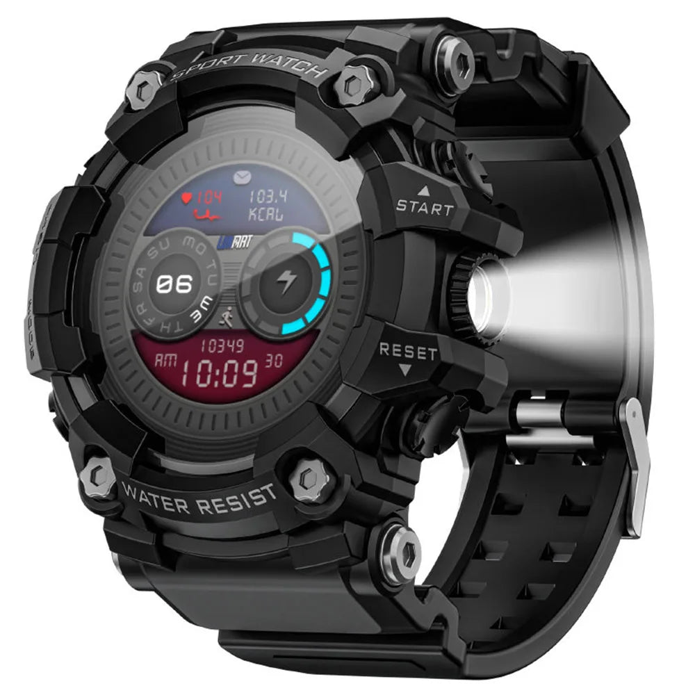 LOKMAT ATTACK GT Smart Watch 1,32-inch HD Full-Touch Display 360×360 IP68 Waterdicht Robuust Outdoor-ontwerp 100+ sportmodi Bluetooth bellen Hartslag- en slaapmonitoring Batterijduur van 15 dagen - Roze Wit/Bloemenblauw/Militair Groen/Blauw/Zwart
