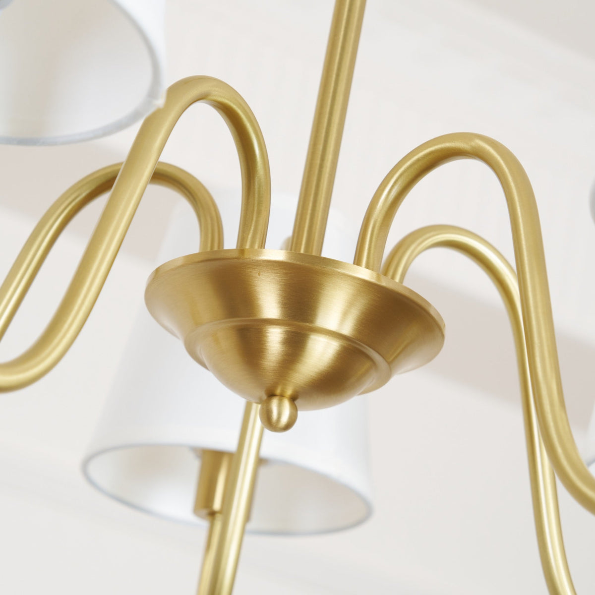 Classic Fabric Shade Chandelier with Brass Finish – Elegant Multi-Light Fixture for Dining Room, Living Room & Foyer | Lonoma