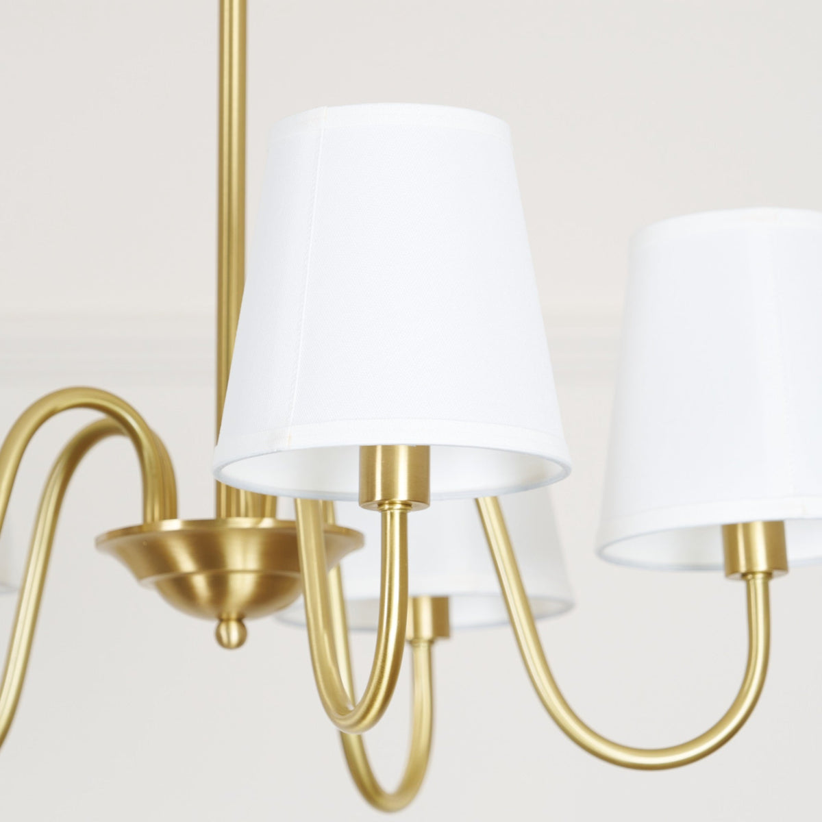 Classic Fabric Shade Chandelier with Brass Finish – Elegant Multi-Light Fixture for Dining Room, Living Room & Foyer | Lonoma