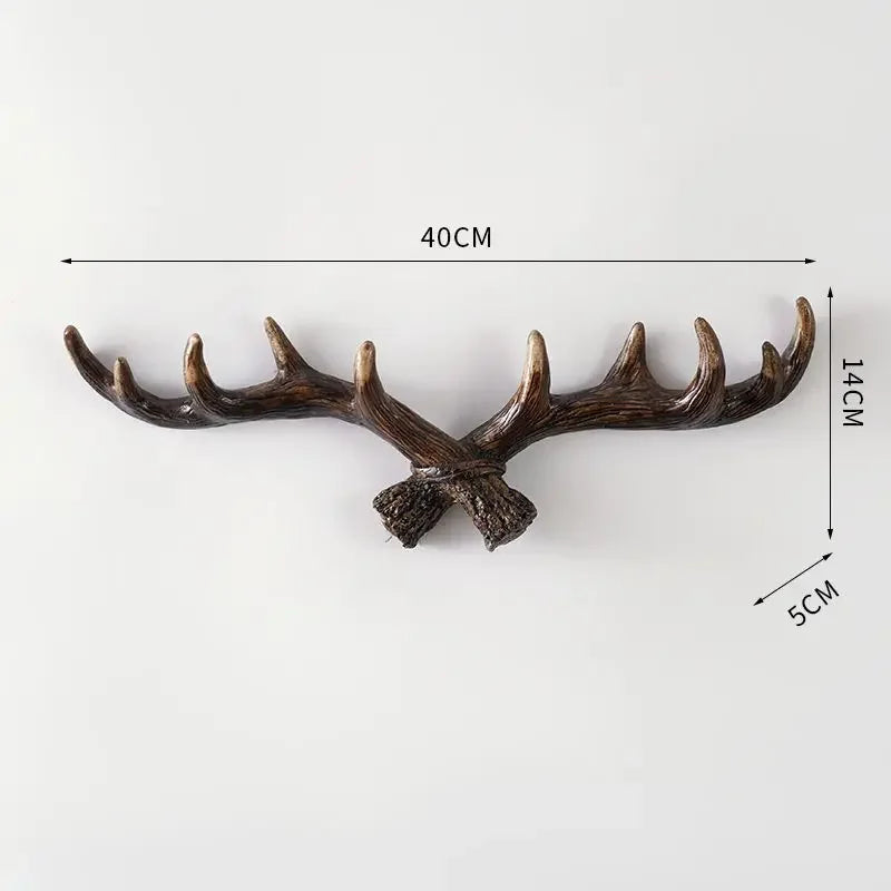 Patère murale forme bois de cerf en résine vintage 3 tailles décoration entrée couloir style rustique bohème | Koossa