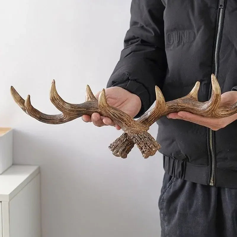 Patère murale forme bois de cerf en résine vintage 3 tailles décoration entrée couloir style rustique bohème | Koossa