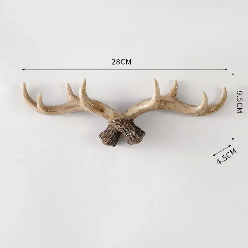Patère murale forme bois de cerf en résine vintage 3 tailles décoration entrée couloir style rustique bohème | Koossa