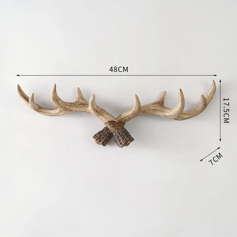 Patère murale forme bois de cerf en résine vintage 3 tailles décoration entrée couloir style rustique bohème | Koossa